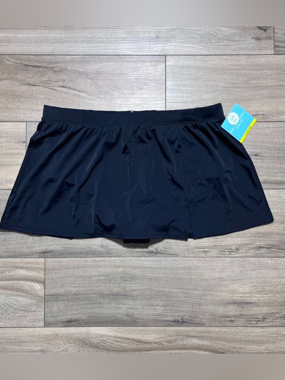 Bal‎ Harbour Womens Tummy Control Swim Skirtini Built in Bottoms Black 1X